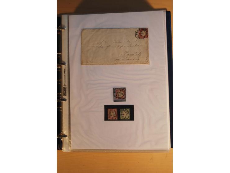 HUFEISENSTEMPEL: 1865/80 (ca.), sehr reichhaltige Sammlung auf losen Marken, Briefstücken und vielen Briefen, Karten, Ganzsac