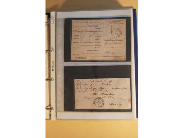 HUFEISENSTEMPEL: 1865/80 (ca.), sehr reichhaltige Sammlung auf losen Marken, Briefstücken und vielen Briefen, Karten, Ganzsac