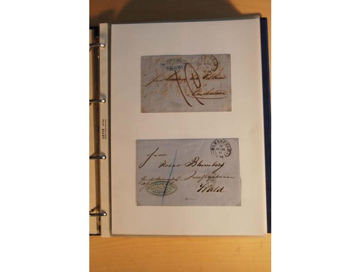 HUFEISENSTEMPEL: 1865/80 (ca.), sehr reichhaltige Sammlung auf losen Marken, Briefstücken und vielen Briefen, Karten, Ganzsac