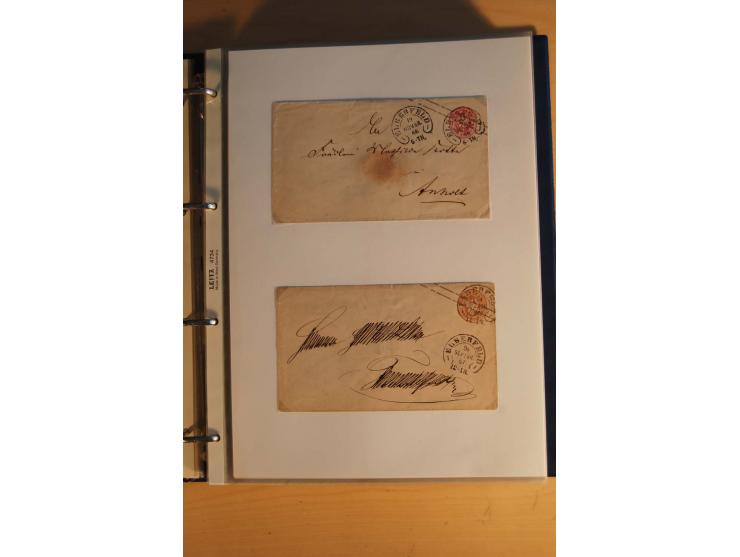 HUFEISENSTEMPEL: 1865/80 (ca.), sehr reichhaltige Sammlung auf losen Marken, Briefstücken und vielen Briefen, Karten, Ganzsac