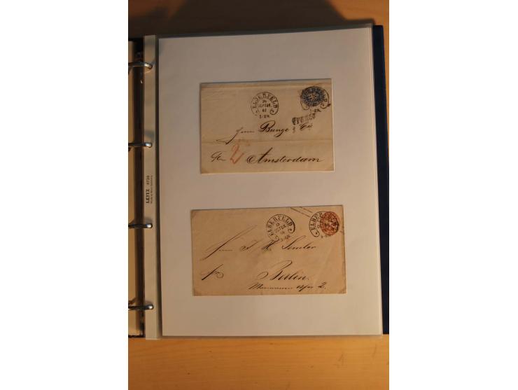 HUFEISENSTEMPEL: 1865/80 (ca.), sehr reichhaltige Sammlung auf losen Marken, Briefstücken und vielen Briefen, Karten, Ganzsac