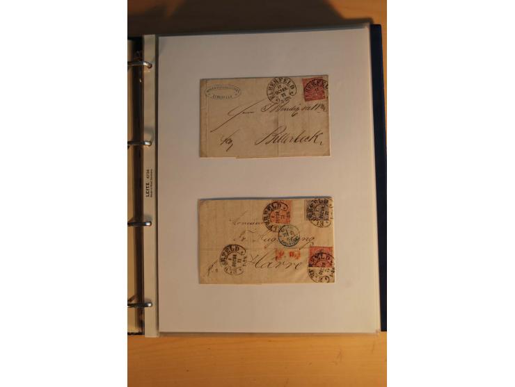 HUFEISENSTEMPEL: 1865/80 (ca.), sehr reichhaltige Sammlung auf losen Marken, Briefstücken und vielen Briefen, Karten, Ganzsac