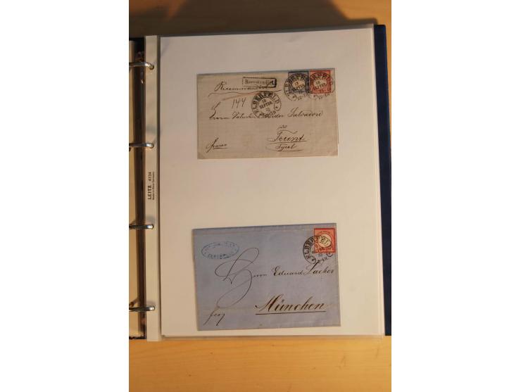 HUFEISENSTEMPEL: 1865/80 (ca.), sehr reichhaltige Sammlung auf losen Marken, Briefstücken und vielen Briefen, Karten, Ganzsac
