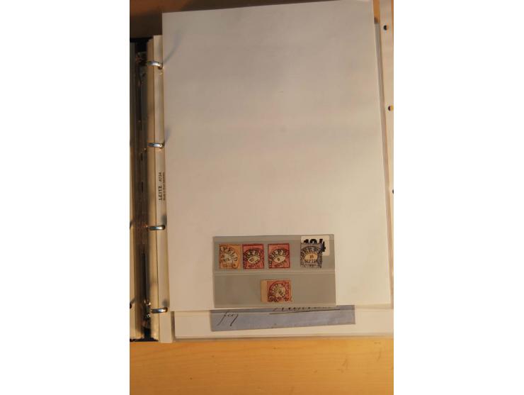 HUFEISENSTEMPEL: 1865/80 (ca.), sehr reichhaltige Sammlung auf losen Marken, Briefstücken und vielen Briefen, Karten, Ganzsac