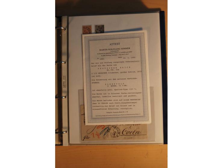 HUFEISENSTEMPEL: 1865/80 (ca.), sehr reichhaltige Sammlung auf losen Marken, Briefstücken und vielen Briefen, Karten, Ganzsac
