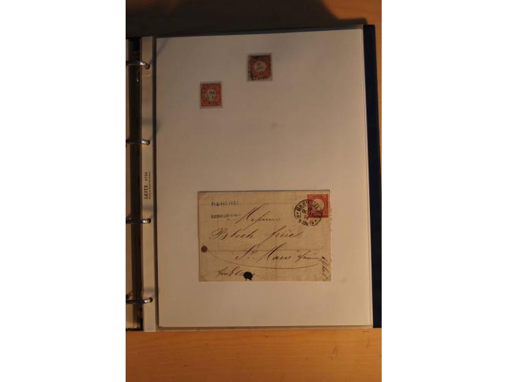HUFEISENSTEMPEL: 1865/80 (ca.), sehr reichhaltige Sammlung auf losen Marken, Briefstücken und vielen Briefen, Karten, Ganzsac