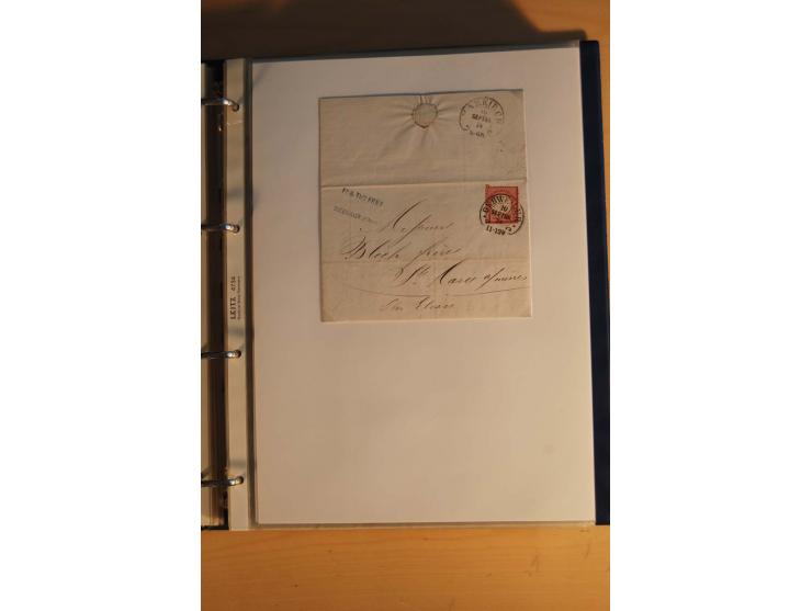 HUFEISENSTEMPEL: 1865/80 (ca.), sehr reichhaltige Sammlung auf losen Marken, Briefstücken und vielen Briefen, Karten, Ganzsac