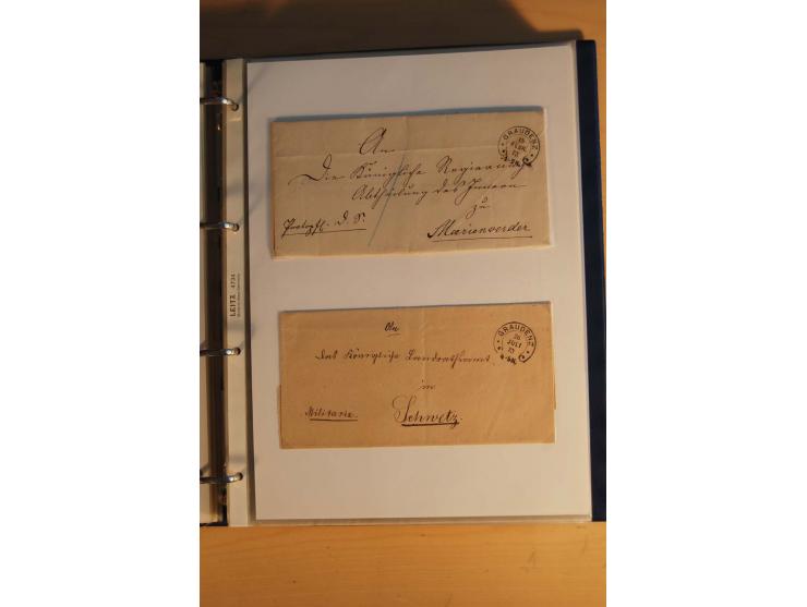 HUFEISENSTEMPEL: 1865/80 (ca.), sehr reichhaltige Sammlung auf losen Marken, Briefstücken und vielen Briefen, Karten, Ganzsac