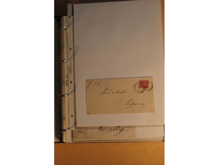 HUFEISENSTEMPEL: 1865/80 (ca.), sehr reichhaltige Sammlung auf losen Marken, Briefstücken und vielen Briefen, Karten, Ganzsac