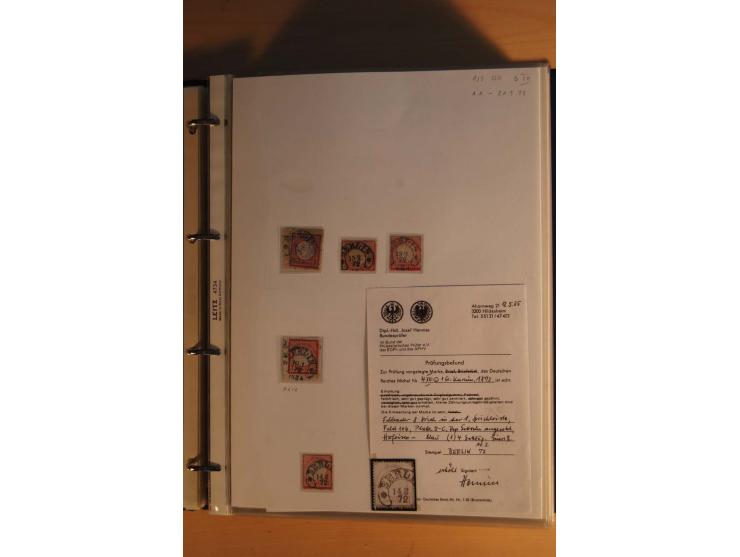 HUFEISENSTEMPEL: 1865/80 (ca.), sehr reichhaltige Sammlung auf losen Marken, Briefstücken und vielen Briefen, Karten, Ganzsac
