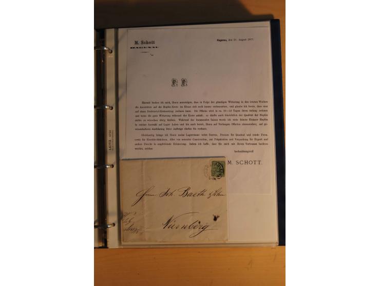 HUFEISENSTEMPEL: 1865/80 (ca.), sehr reichhaltige Sammlung auf losen Marken, Briefstücken und vielen Briefen, Karten, Ganzsac