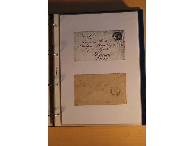 HUFEISENSTEMPEL: 1865/80 (ca.), sehr reichhaltige Sammlung auf losen Marken, Briefstücken und vielen Briefen, Karten, Ganzsac