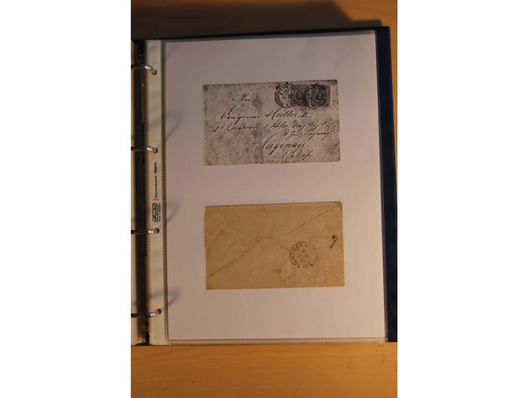 HUFEISENSTEMPEL: 1865/80 (ca.), sehr reichhaltige Sammlung auf losen Marken, Briefstücken und vielen Briefen, Karten, Ganzsac