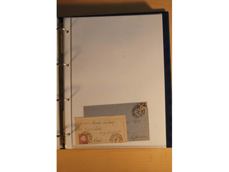 HUFEISENSTEMPEL: 1865/80 (ca.), sehr reichhaltige Sammlung auf losen Marken, Briefstücken und vielen Briefen, Karten, Ganzsac