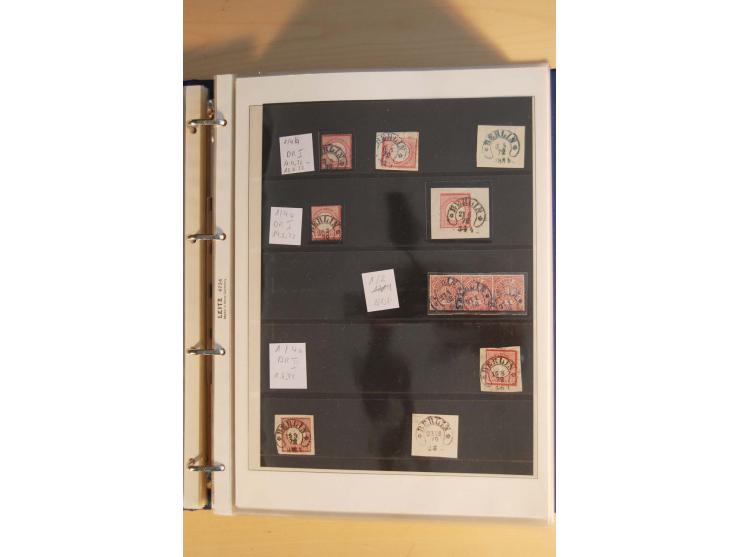 HUFEISENSTEMPEL: 1865/80 (ca.), sehr reichhaltige Sammlung auf losen Marken, Briefstücken und vielen Briefen, Karten, Ganzsac