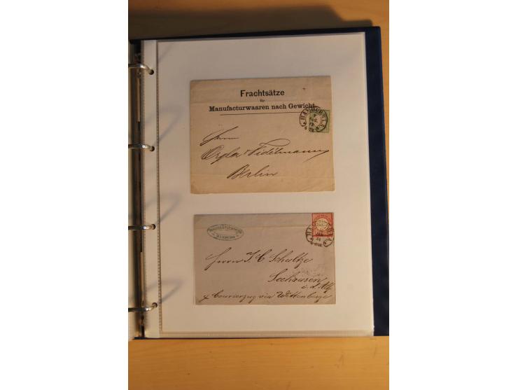HUFEISENSTEMPEL: 1865/80 (ca.), sehr reichhaltige Sammlung auf losen Marken, Briefstücken und vielen Briefen, Karten, Ganzsac