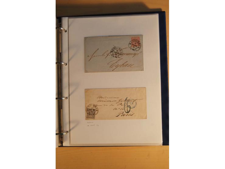HUFEISENSTEMPEL: 1865/80 (ca.), sehr reichhaltige Sammlung auf losen Marken, Briefstücken und vielen Briefen, Karten, Ganzsac