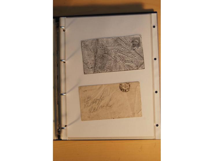 HUFEISENSTEMPEL: 1865/80 (ca.), sehr reichhaltige Sammlung auf losen Marken, Briefstücken und vielen Briefen, Karten, Ganzsac