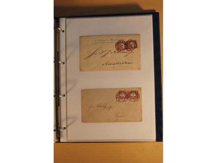 HUFEISENSTEMPEL: 1865/80 (ca.), sehr reichhaltige Sammlung auf losen Marken, Briefstücken und vielen Briefen, Karten, Ganzsac
