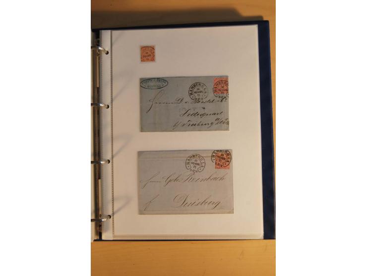 HUFEISENSTEMPEL: 1865/80 (ca.), sehr reichhaltige Sammlung auf losen Marken, Briefstücken und vielen Briefen, Karten, Ganzsac