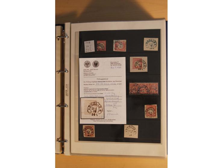 HUFEISENSTEMPEL: 1865/80 (ca.), sehr reichhaltige Sammlung auf losen Marken, Briefstücken und vielen Briefen, Karten, Ganzsac
