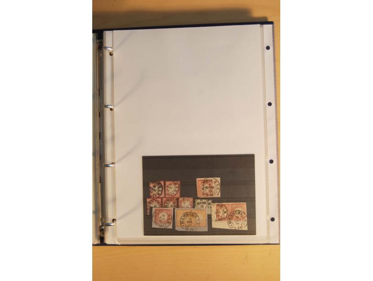 HUFEISENSTEMPEL: 1865/80 (ca.), sehr reichhaltige Sammlung auf losen Marken, Briefstücken und vielen Briefen, Karten, Ganzsac