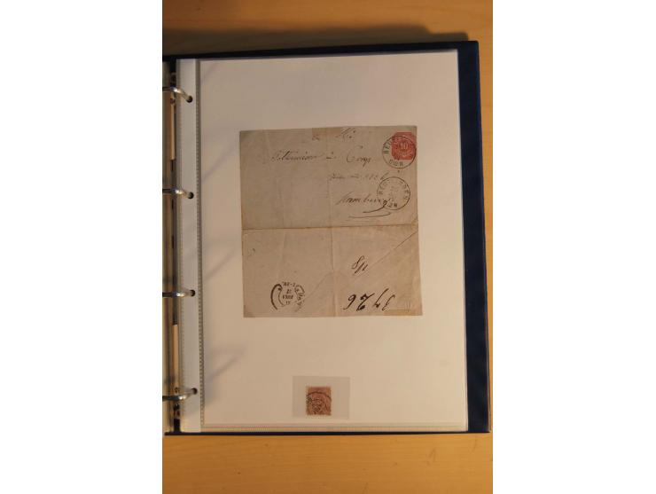 HUFEISENSTEMPEL: 1865/80 (ca.), sehr reichhaltige Sammlung auf losen Marken, Briefstücken und vielen Briefen, Karten, Ganzsac