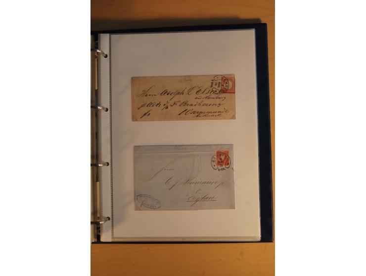 HUFEISENSTEMPEL: 1865/80 (ca.), sehr reichhaltige Sammlung auf losen Marken, Briefstücken und vielen Briefen, Karten, Ganzsac