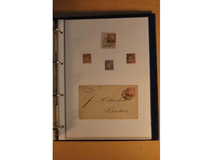 HUFEISENSTEMPEL: 1865/80 (ca.), sehr reichhaltige Sammlung auf losen Marken, Briefstücken und vielen Briefen, Karten, Ganzsac