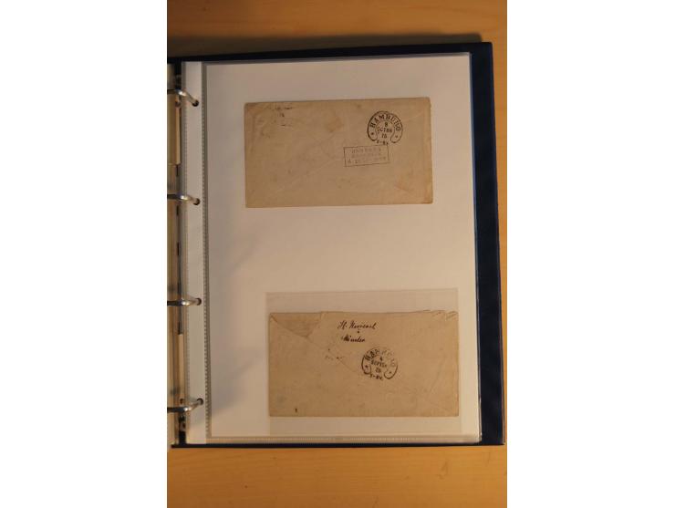 HUFEISENSTEMPEL: 1865/80 (ca.), sehr reichhaltige Sammlung auf losen Marken, Briefstücken und vielen Briefen, Karten, Ganzsac