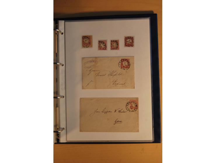HUFEISENSTEMPEL: 1865/80 (ca.), sehr reichhaltige Sammlung auf losen Marken, Briefstücken und vielen Briefen, Karten, Ganzsac