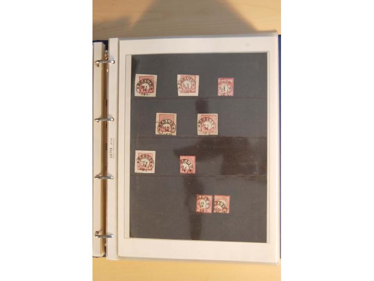 HUFEISENSTEMPEL: 1865/80 (ca.), sehr reichhaltige Sammlung auf losen Marken, Briefstücken und vielen Briefen, Karten, Ganzsac