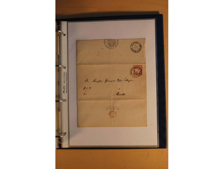 HUFEISENSTEMPEL: 1865/80 (ca.), sehr reichhaltige Sammlung auf losen Marken, Briefstücken und vielen Briefen, Karten, Ganzsac