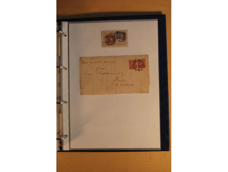 HUFEISENSTEMPEL: 1865/80 (ca.), sehr reichhaltige Sammlung auf losen Marken, Briefstücken und vielen Briefen, Karten, Ganzsac