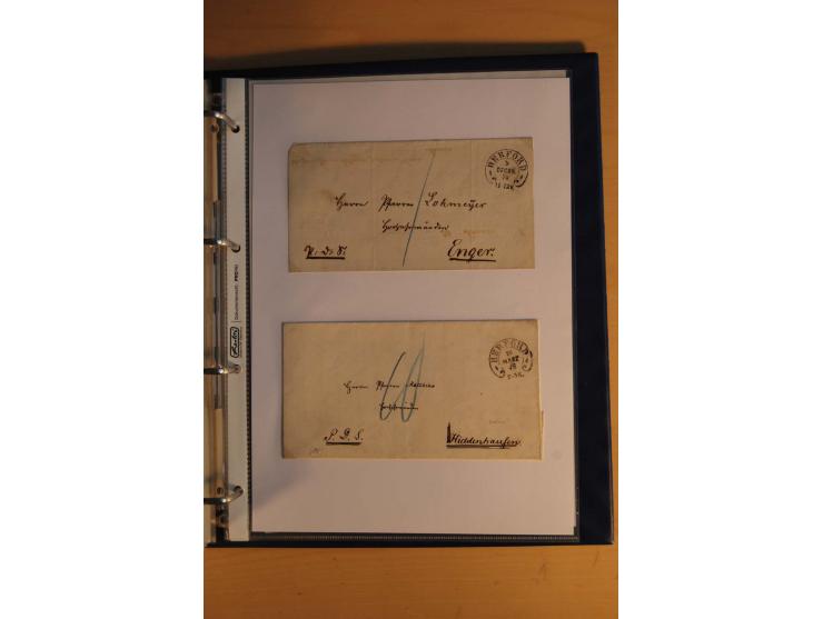 HUFEISENSTEMPEL: 1865/80 (ca.), sehr reichhaltige Sammlung auf losen Marken, Briefstücken und vielen Briefen, Karten, Ganzsac