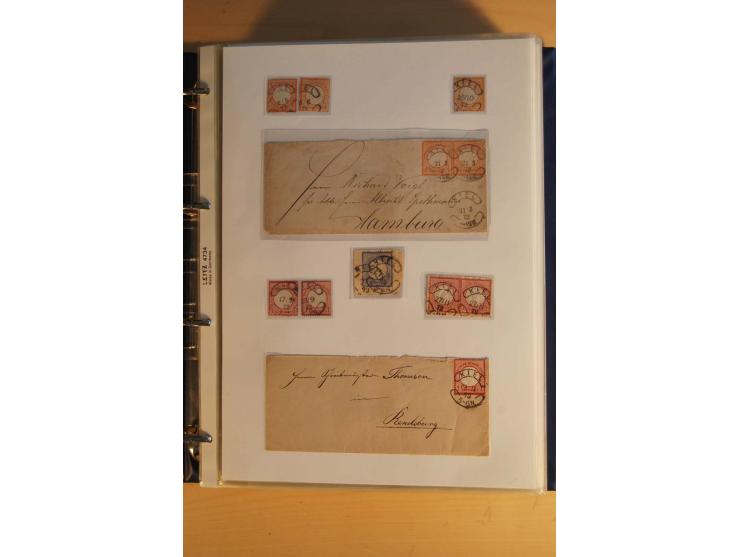 HUFEISENSTEMPEL: 1865/80 (ca.), sehr reichhaltige Sammlung auf losen Marken, Briefstücken und vielen Briefen, Karten, Ganzsac