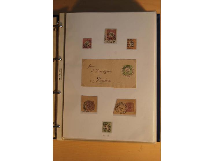 HUFEISENSTEMPEL: 1865/80 (ca.), sehr reichhaltige Sammlung auf losen Marken, Briefstücken und vielen Briefen, Karten, Ganzsac