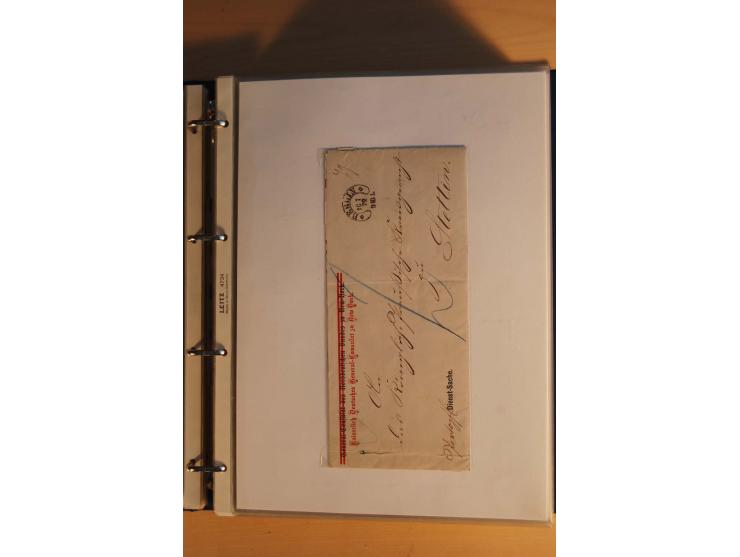 HUFEISENSTEMPEL: 1865/80 (ca.), sehr reichhaltige Sammlung auf losen Marken, Briefstücken und vielen Briefen, Karten, Ganzsac