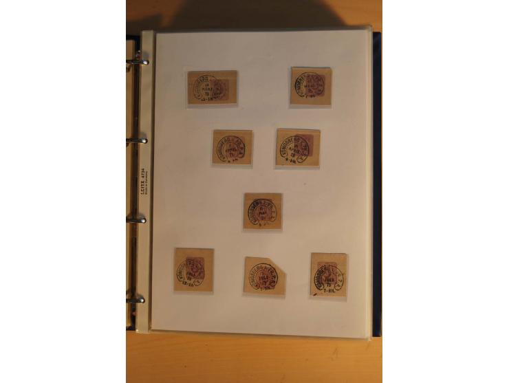 HUFEISENSTEMPEL: 1865/80 (ca.), sehr reichhaltige Sammlung auf losen Marken, Briefstücken und vielen Briefen, Karten, Ganzsac