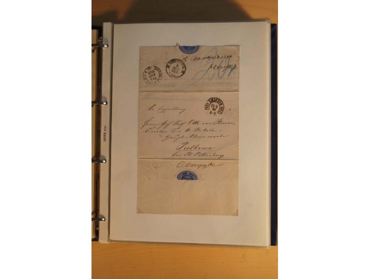 HUFEISENSTEMPEL: 1865/80 (ca.), sehr reichhaltige Sammlung auf losen Marken, Briefstücken und vielen Briefen, Karten, Ganzsac