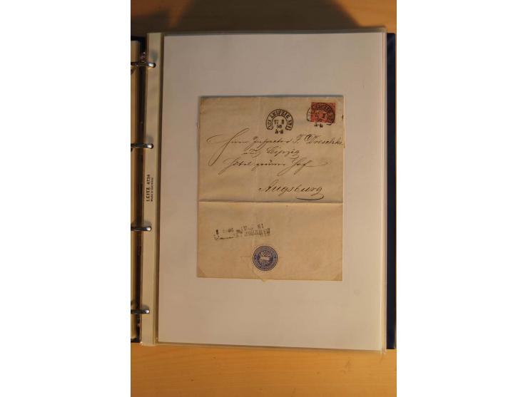 HUFEISENSTEMPEL: 1865/80 (ca.), sehr reichhaltige Sammlung auf losen Marken, Briefstücken und vielen Briefen, Karten, Ganzsac