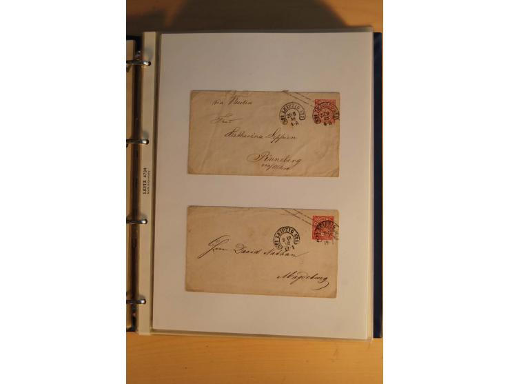 HUFEISENSTEMPEL: 1865/80 (ca.), sehr reichhaltige Sammlung auf losen Marken, Briefstücken und vielen Briefen, Karten, Ganzsac