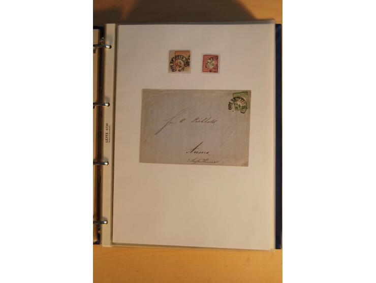 HUFEISENSTEMPEL: 1865/80 (ca.), sehr reichhaltige Sammlung auf losen Marken, Briefstücken und vielen Briefen, Karten, Ganzsac