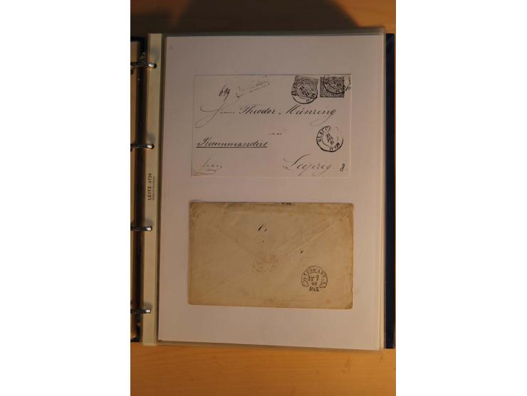 HUFEISENSTEMPEL: 1865/80 (ca.), sehr reichhaltige Sammlung auf losen Marken, Briefstücken und vielen Briefen, Karten, Ganzsac