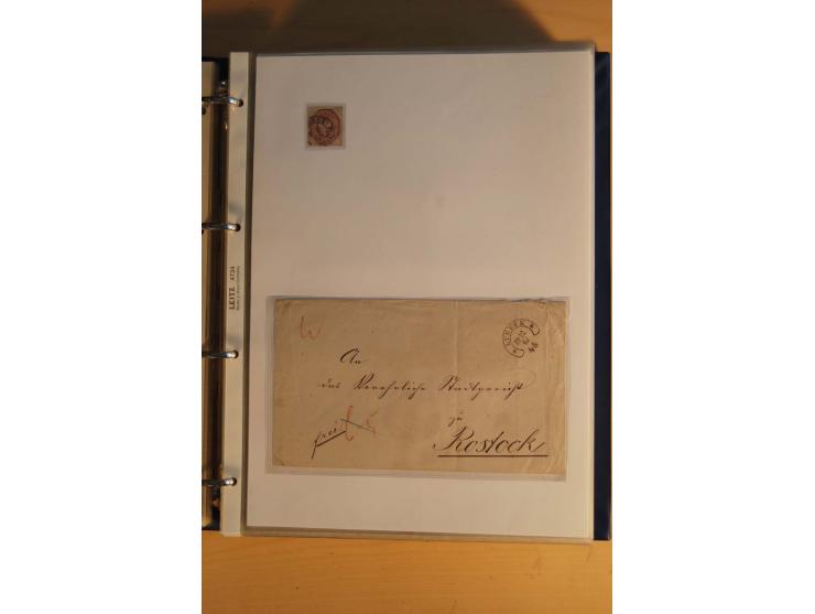 HUFEISENSTEMPEL: 1865/80 (ca.), sehr reichhaltige Sammlung auf losen Marken, Briefstücken und vielen Briefen, Karten, Ganzsac