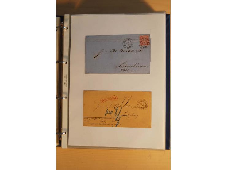 HUFEISENSTEMPEL: 1865/80 (ca.), sehr reichhaltige Sammlung auf losen Marken, Briefstücken und vielen Briefen, Karten, Ganzsac
