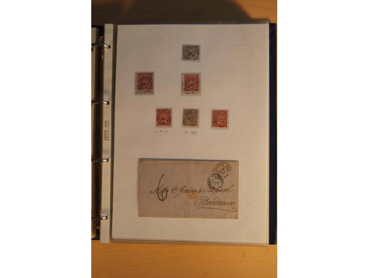 HUFEISENSTEMPEL: 1865/80 (ca.), sehr reichhaltige Sammlung auf losen Marken, Briefstücken und vielen Briefen, Karten, Ganzsac