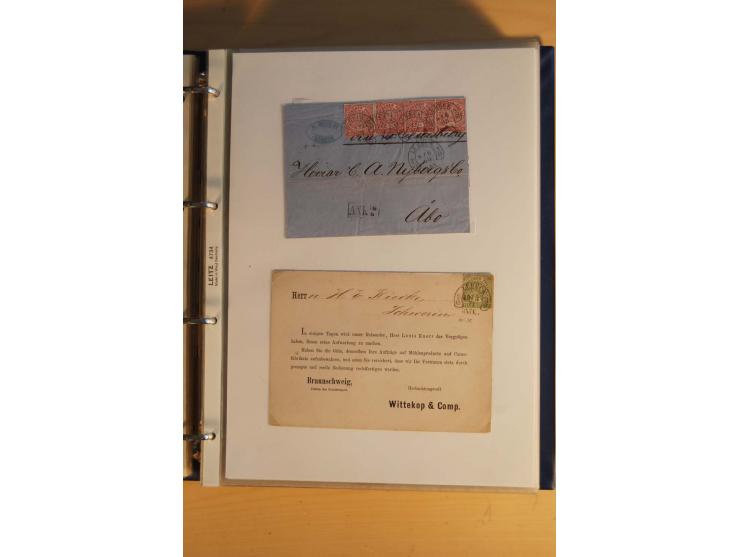 HUFEISENSTEMPEL: 1865/80 (ca.), sehr reichhaltige Sammlung auf losen Marken, Briefstücken und vielen Briefen, Karten, Ganzsac
