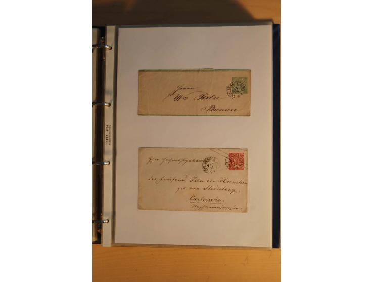 HUFEISENSTEMPEL: 1865/80 (ca.), sehr reichhaltige Sammlung auf losen Marken, Briefstücken und vielen Briefen, Karten, Ganzsac