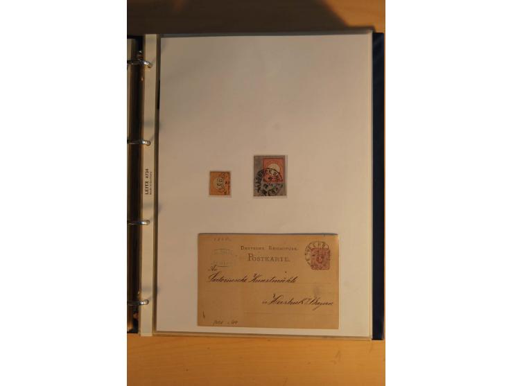 HUFEISENSTEMPEL: 1865/80 (ca.), sehr reichhaltige Sammlung auf losen Marken, Briefstücken und vielen Briefen, Karten, Ganzsac